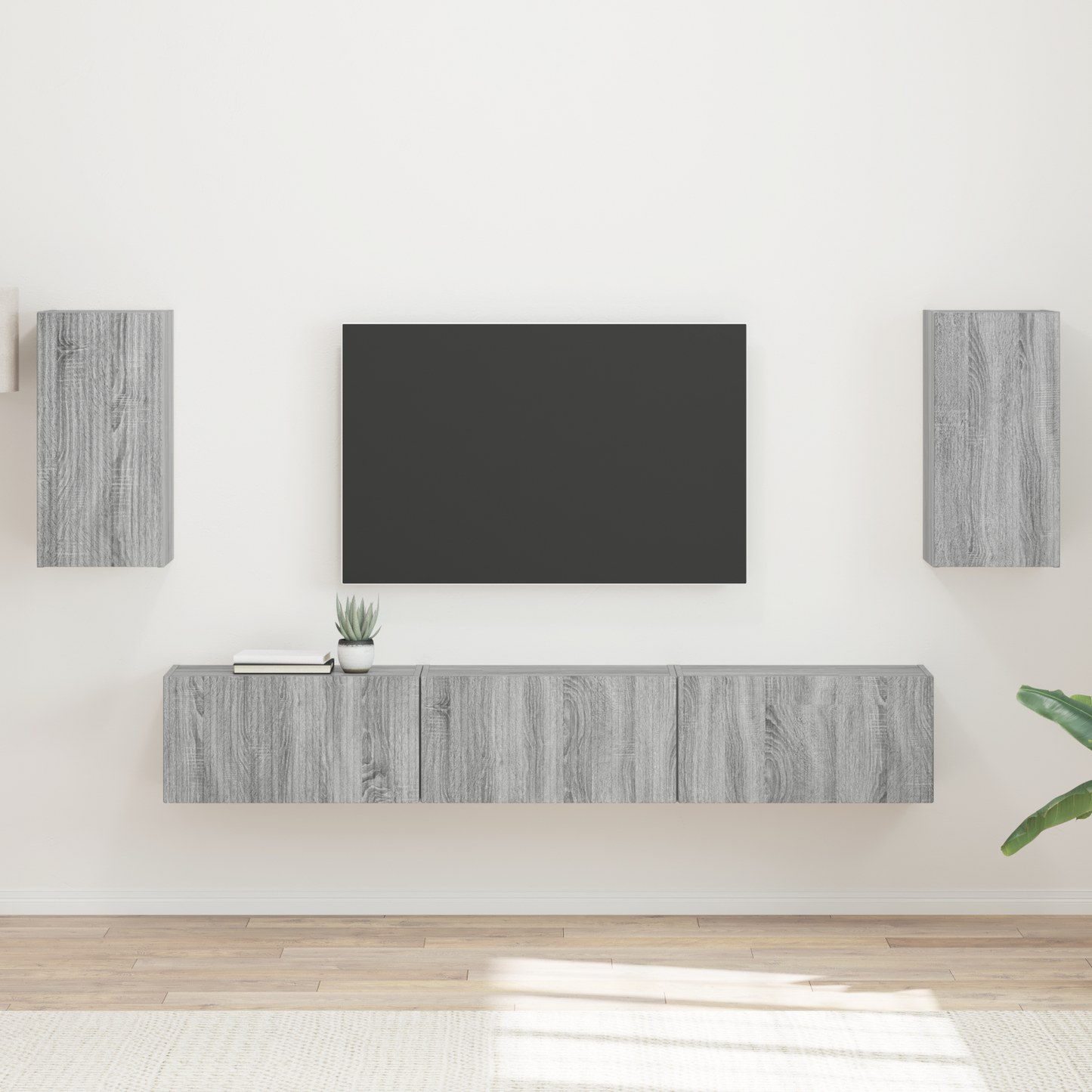 TV Cabinet Set Wall-mounted 5 pcs Grey Sonoma Engineered Wood