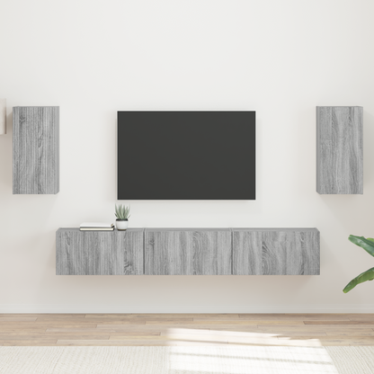 TV Cabinet Set Wall-mounted 5 pcs Grey Sonoma Engineered Wood