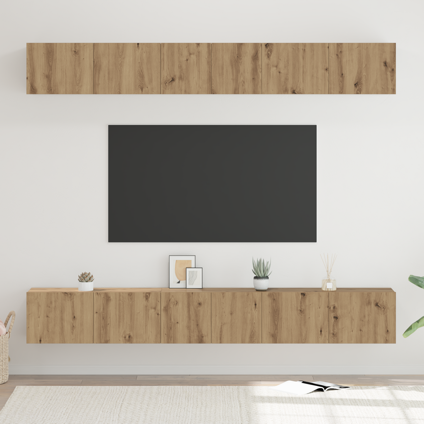 TV Cabinet Set Wall-mounted 6 pcs Artisan Oak Engineered Wood
