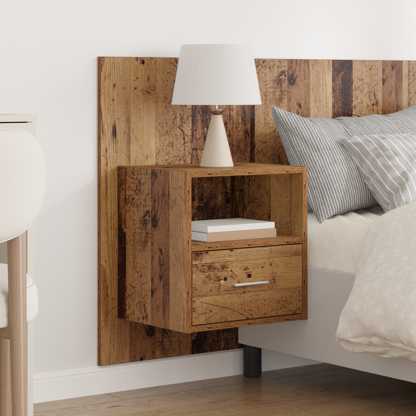 Headboard with Cabinet 3 pcs Old Wood Engineered Wood