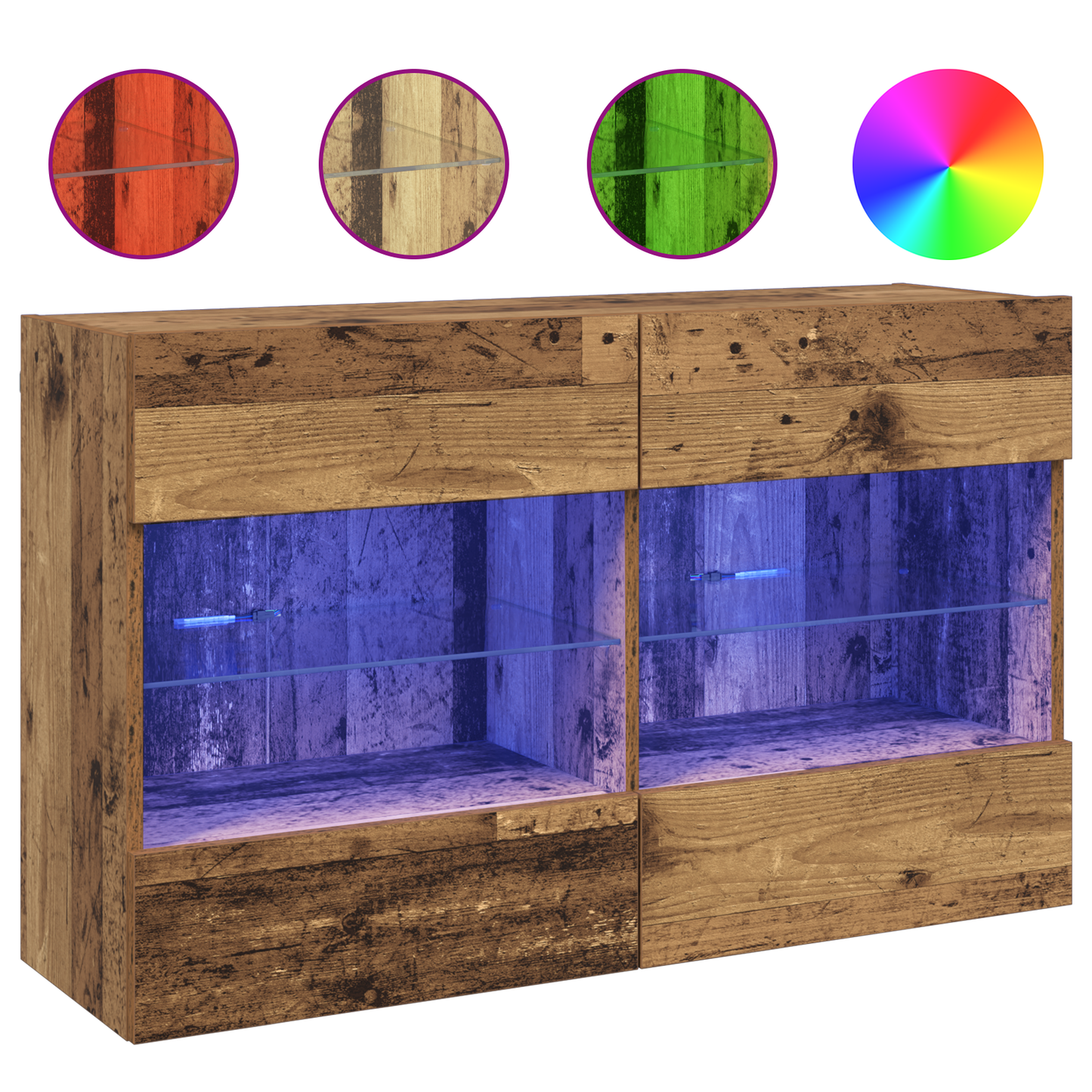 TV Wall Cabinet Old Wood 98.5 x 30 x 60.5 cm Engineered Wood