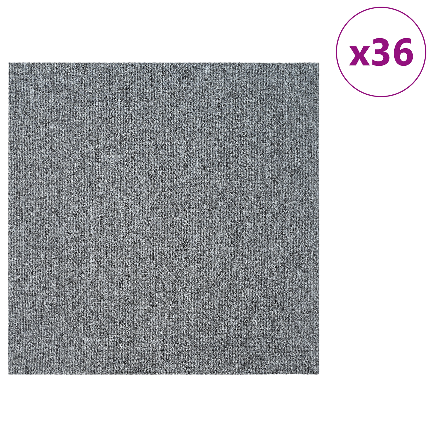 Carpet Tile Light Grey 50 x 50 cm 36 pcs PP and Bitumen