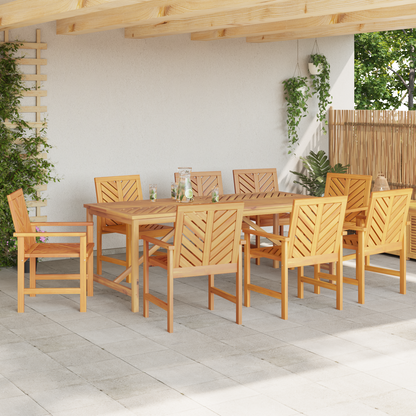 Dining Chair 8 pcs Natural Solid Acacia Wood