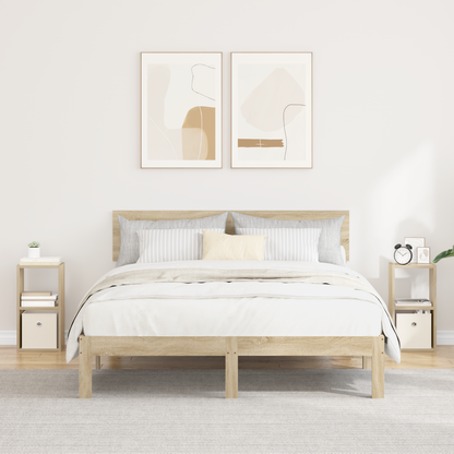 Bedside Table with Drawer 2 pcs Sonoma Oak 25.5 x 22 x 49.5 cm