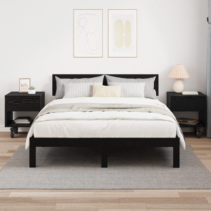 Bedside Table 2 pcs Black Oak 40.5 x 40 x 48 cm Engineered Wood