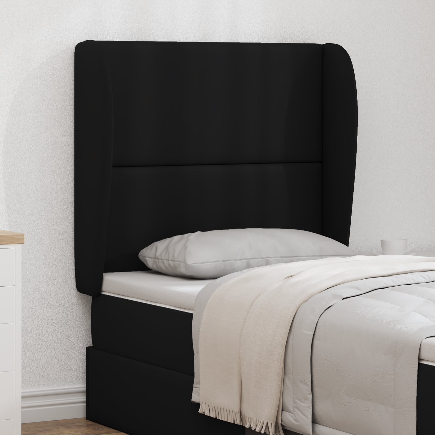 Headboard Ear Black 80 x 23 x 6 cm PVC
