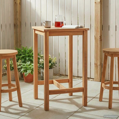 Bar Table Natural 60 x 60 x 105 cm Solid-Teak
