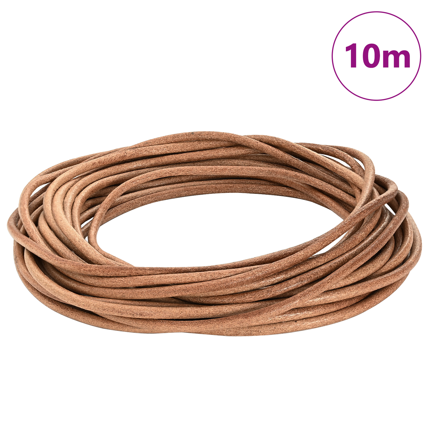 Leather Cord Brown Ø4 mm x 10 m Leather
