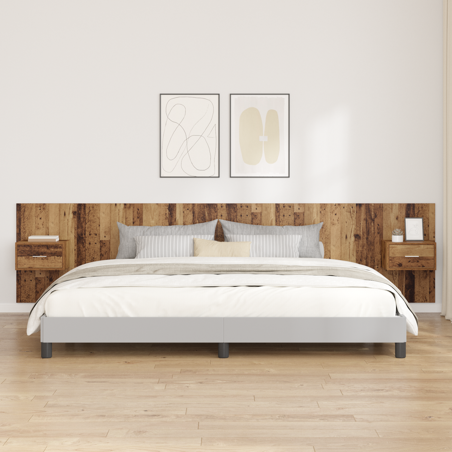 Headboard with Cabinet 3 pcs Old Wood Engineered Wood