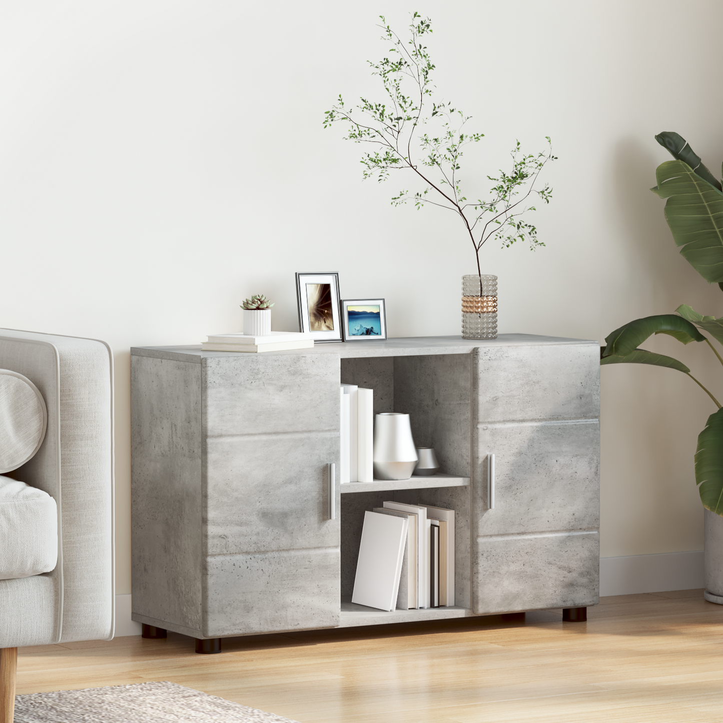 Sideboard FLORIN 88.5 x 30.5 x 55.5 cm Concrete Grey