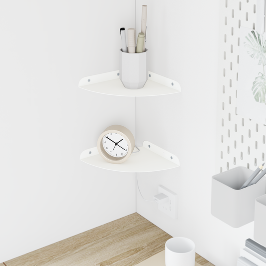 Floating Shelf with Shelf 2 pcs White 18 x 18 x 2 cm