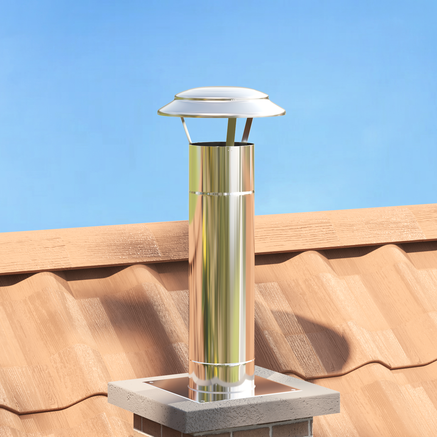 Rain Cover Chimney Silver 25 x 25 x 20 cm Stainless Steel