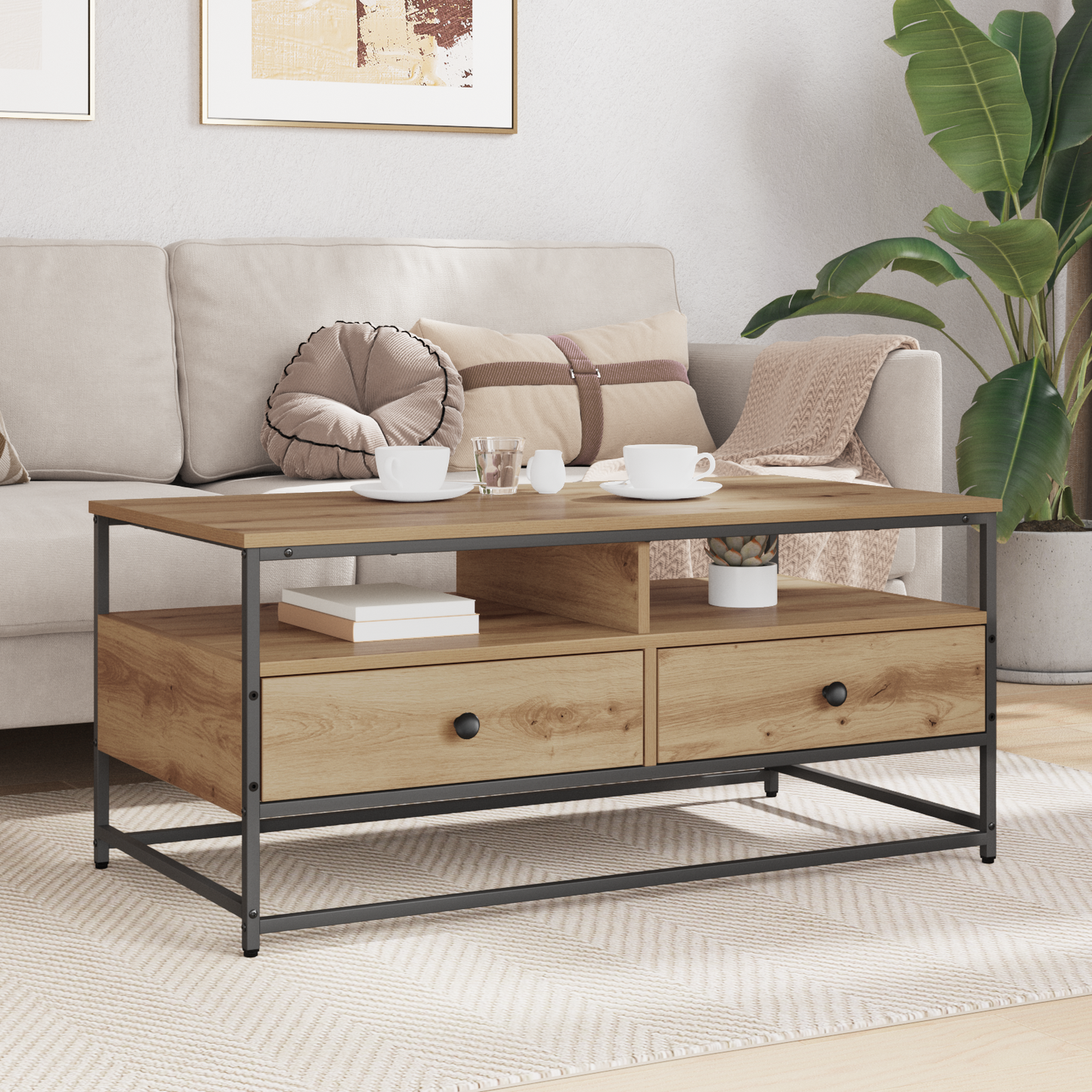 Coffee Table Artisan Oak 100 x 51 x 45 cm Engineered Wood