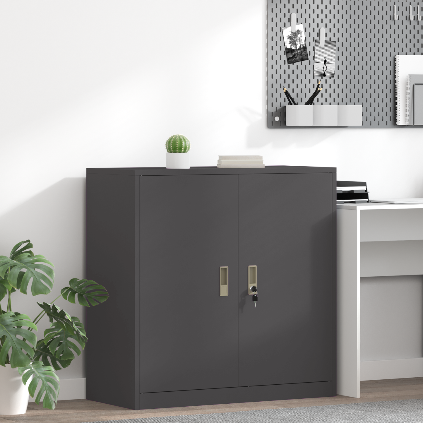 Storage Cabinet Black 90 x 40 x 90 cm Steel