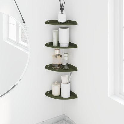 Floating Shelf with Shelf 4 pcs Olive Green 18 x 18 x 2 cm