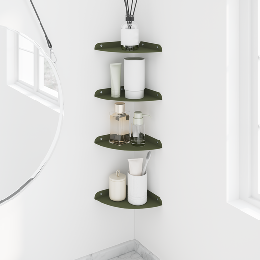 Floating Shelf with Shelf 4 pcs Olive Green 18 x 18 x 2 cm