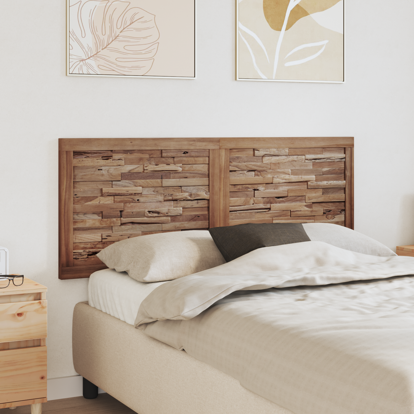 Bed Headboard Natural Solid Teak Wood