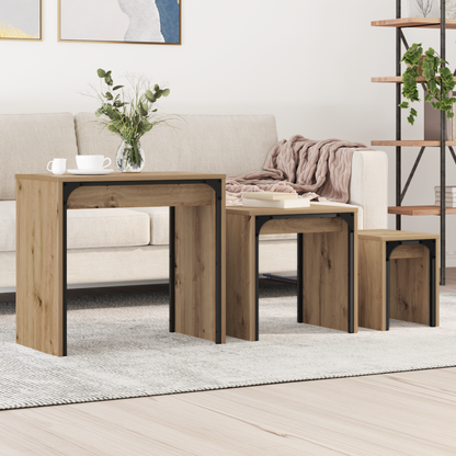 Coffee Table 3 pcs Artisan Oak Engineered wood
