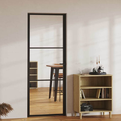 Interior Door ESG Glass and Aluminium 76x201,5 cm Black