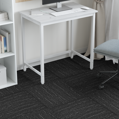 Carpet Tile Striped Black 50 x 50 cm 4 pcs PP and Bitumen