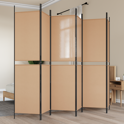 6-Panel Room Divider Beige 300 x 200 cm Fabric