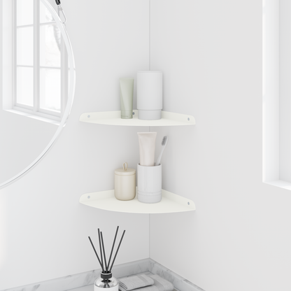 Floating Shelf with Shelf 2 pcs White 24 x 24 x 2 cm