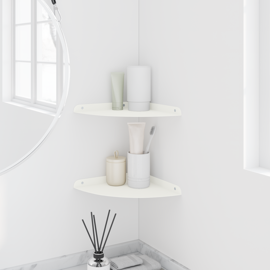 Floating Shelf with Shelf 2 pcs White 24 x 24 x 2 cm