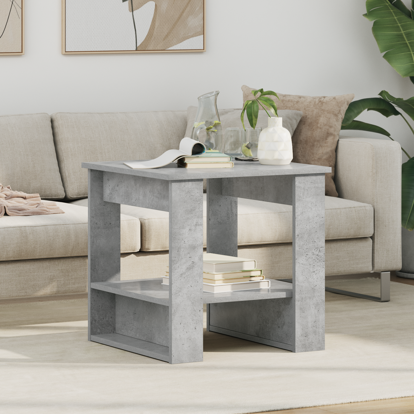 Coffee Table Concrete Grey 51 x 50 x 50 cm Engineered Wood