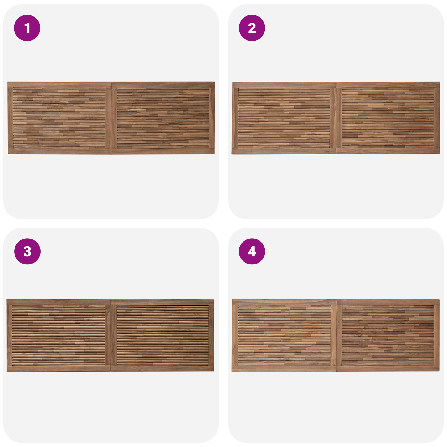 Bed Headboard Natural Solid Teak Wood