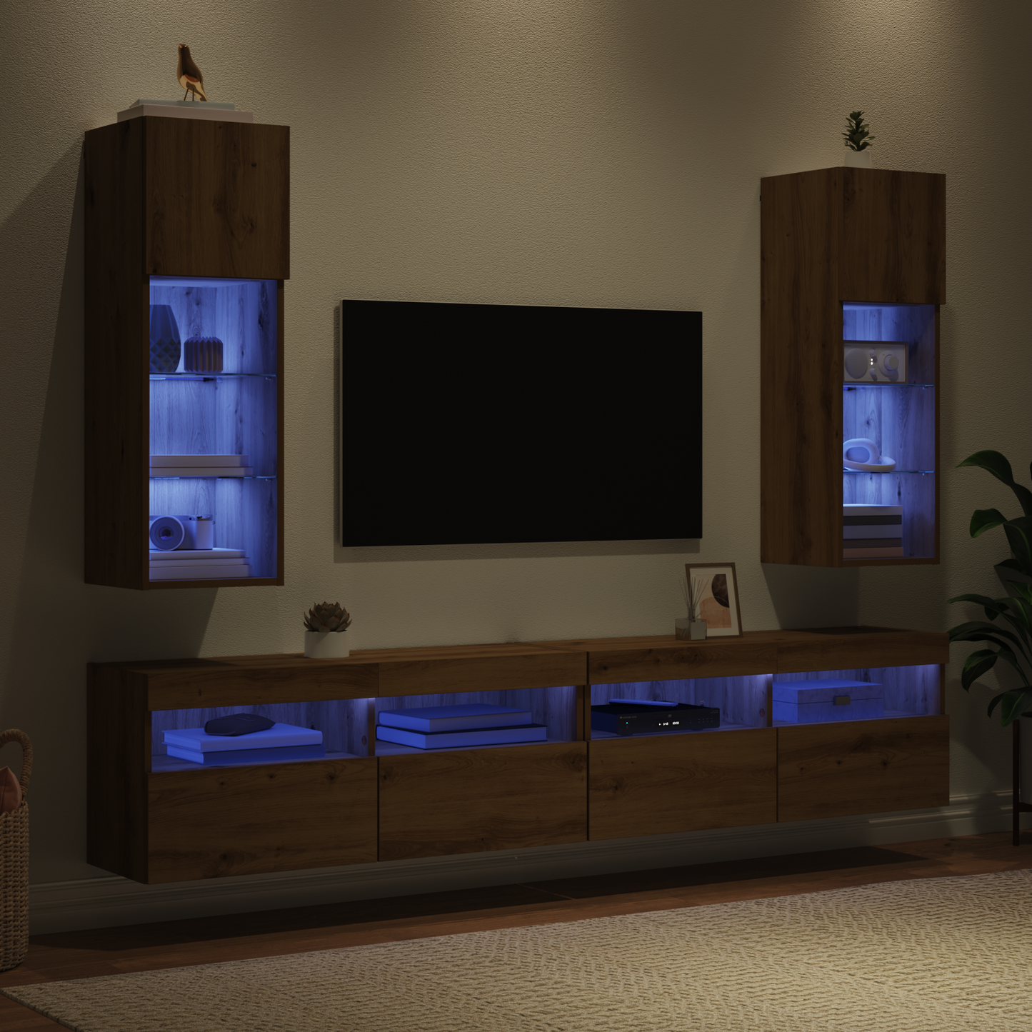 Wall-mounted TV Cabinets 2 pcs Artisan Oak 30.5 x 30 x 90 cm