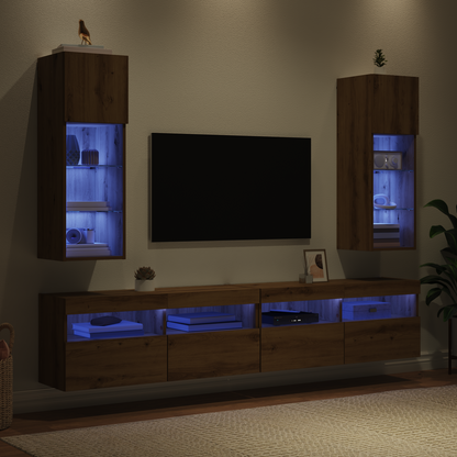 Wall-mounted TV Cabinets 2 pcs Artisan Oak 30.5 x 30 x 90 cm
