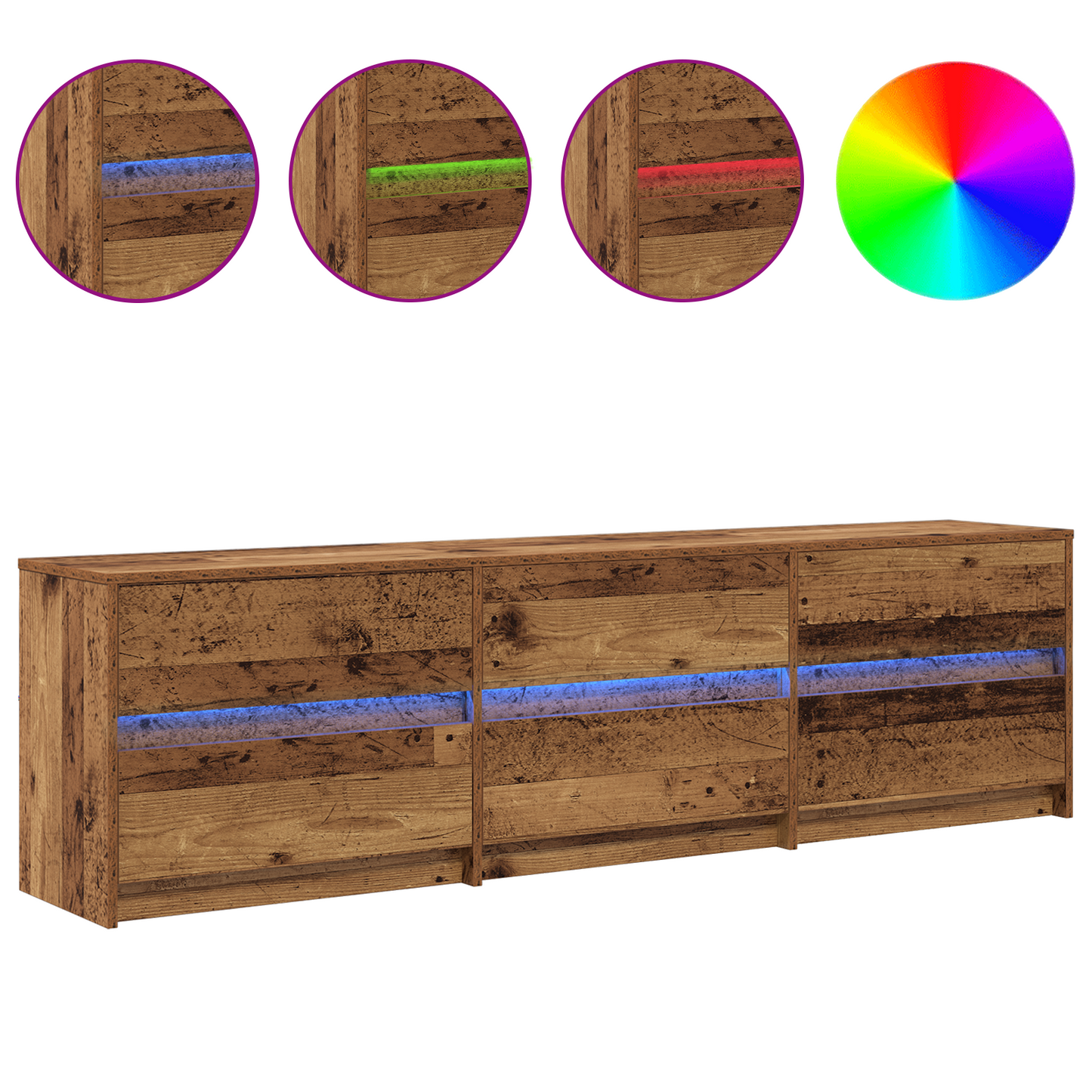 TV Units 180 x 34 x 50 cm Old Wood Engineered Wood