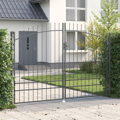 Double Gate with Lock Woerden Grey 299.5 x 249.5 cm Steel