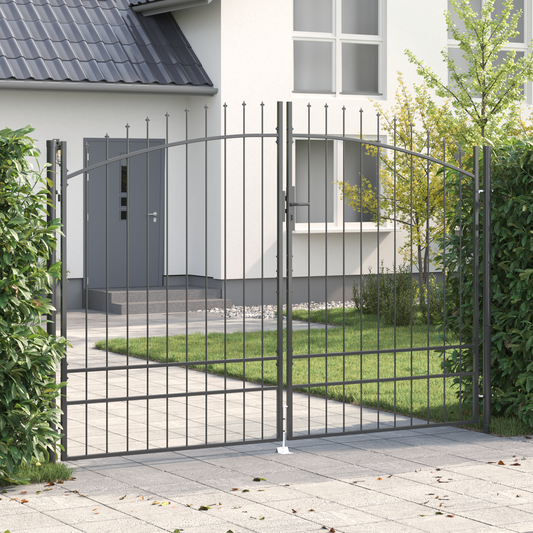 Double Gate with Lock Woerden Grey 299.5 x 249.5 cm Steel