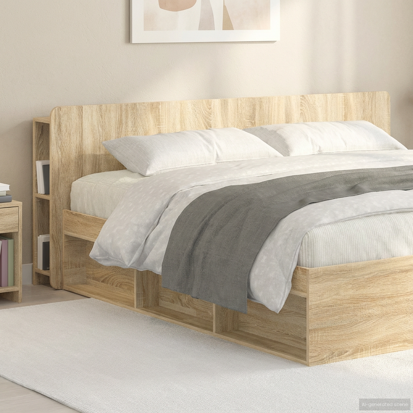 Headboard Cabinet with Storage Sonoma Oak Engineered Wood
