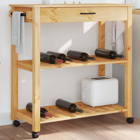 Kitchen Trolley "MONZA" 84x40x88,5 cm Solid Wood Pine