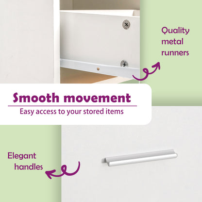 Bed Cabinet White 50x32x60 cm