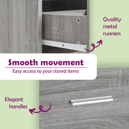 Bed Cabinet Grey Sonoma 50x32x60 cm