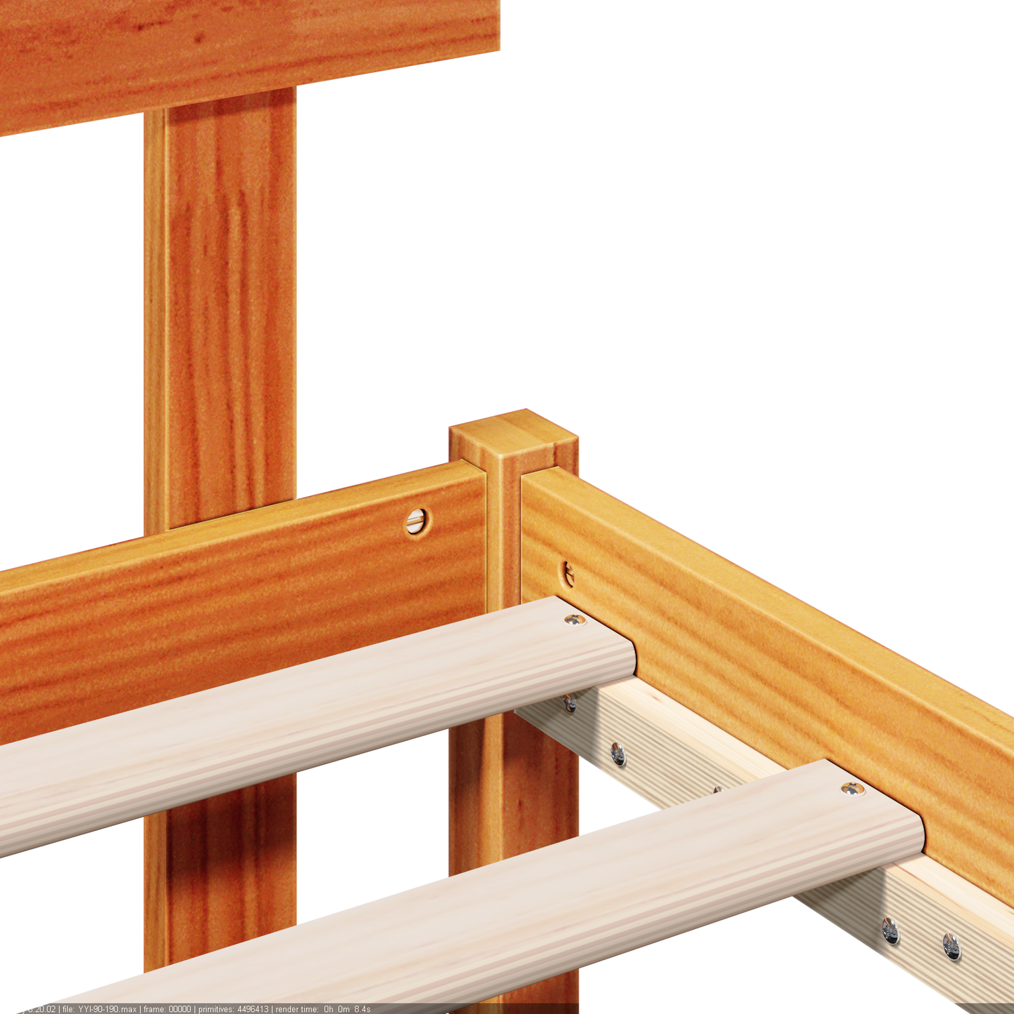Bed Frame with Headboard Brown 90 x 190 cm Solid Pine wood