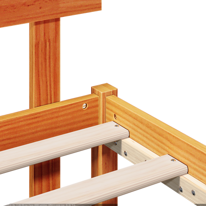 Bed Frame with Headboard Brown 90 x 190 cm Solid Pine wood