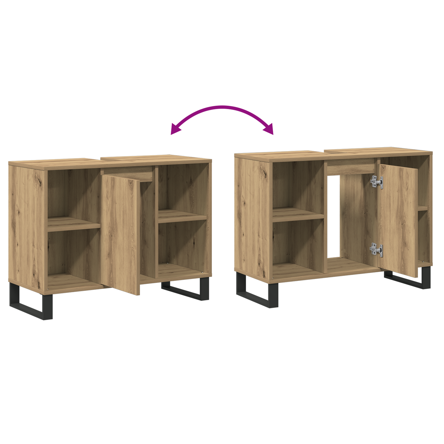 Bathroom Cabinet Artisan Oak 80 x 33 x 60 cm Engineered Wood
