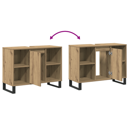 Bathroom Cabinet Artisan Oak 80 x 33 x 60 cm Engineered Wood