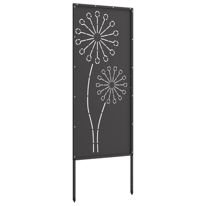 Garden Privacy Screen Black 50 x 140 cm Cold-rolled steel
