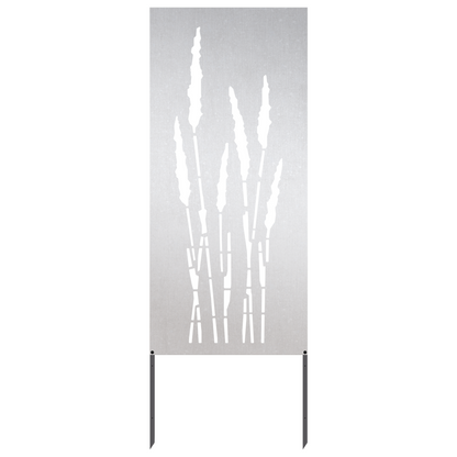 Garden Privacy Screen Floral Silver 50 x 140 cm Stainless steel