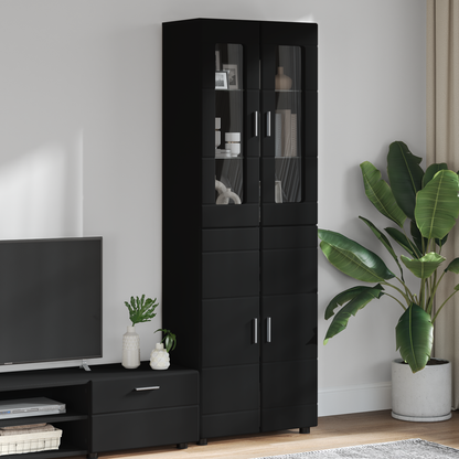 Highboard FLORIN Black 60 x 35 x 182 cm Engineered Wood