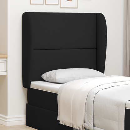 Headboard Ear Black 80 x 23 x 6 cm Fabric
