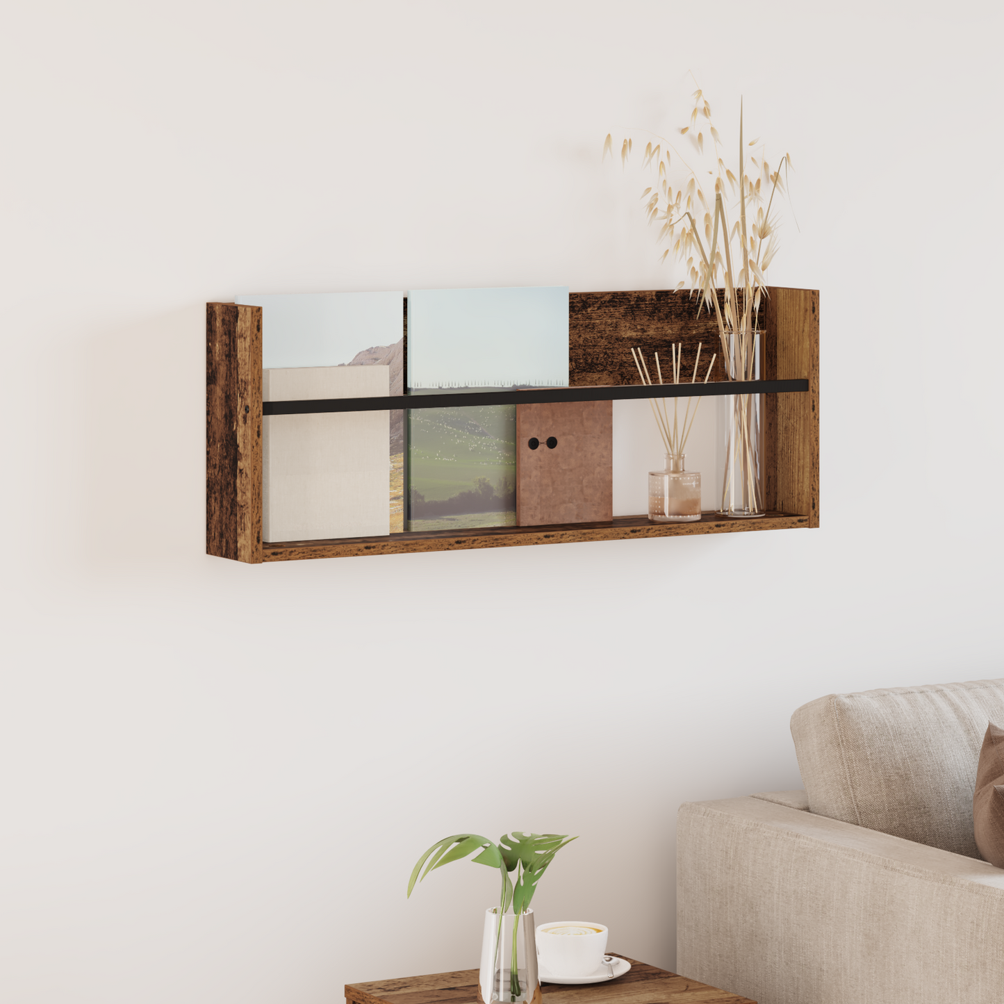 Magazine Rack Old Wood 80 x 12 x 30 cm Engineered Wood