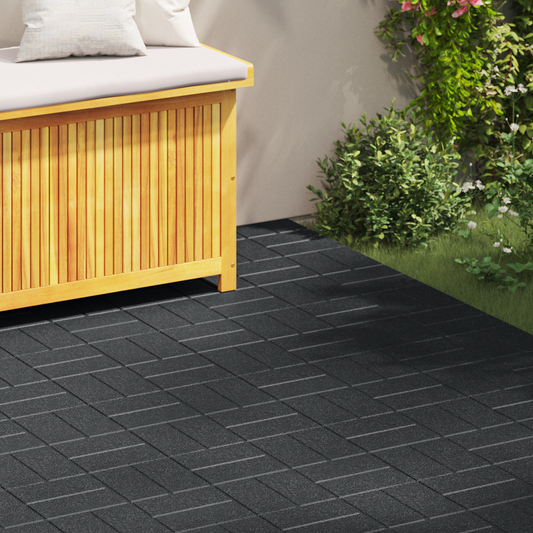 Stepping Stone 6 pcs Black 40.5 x 40.5 x 2 cm Rubber