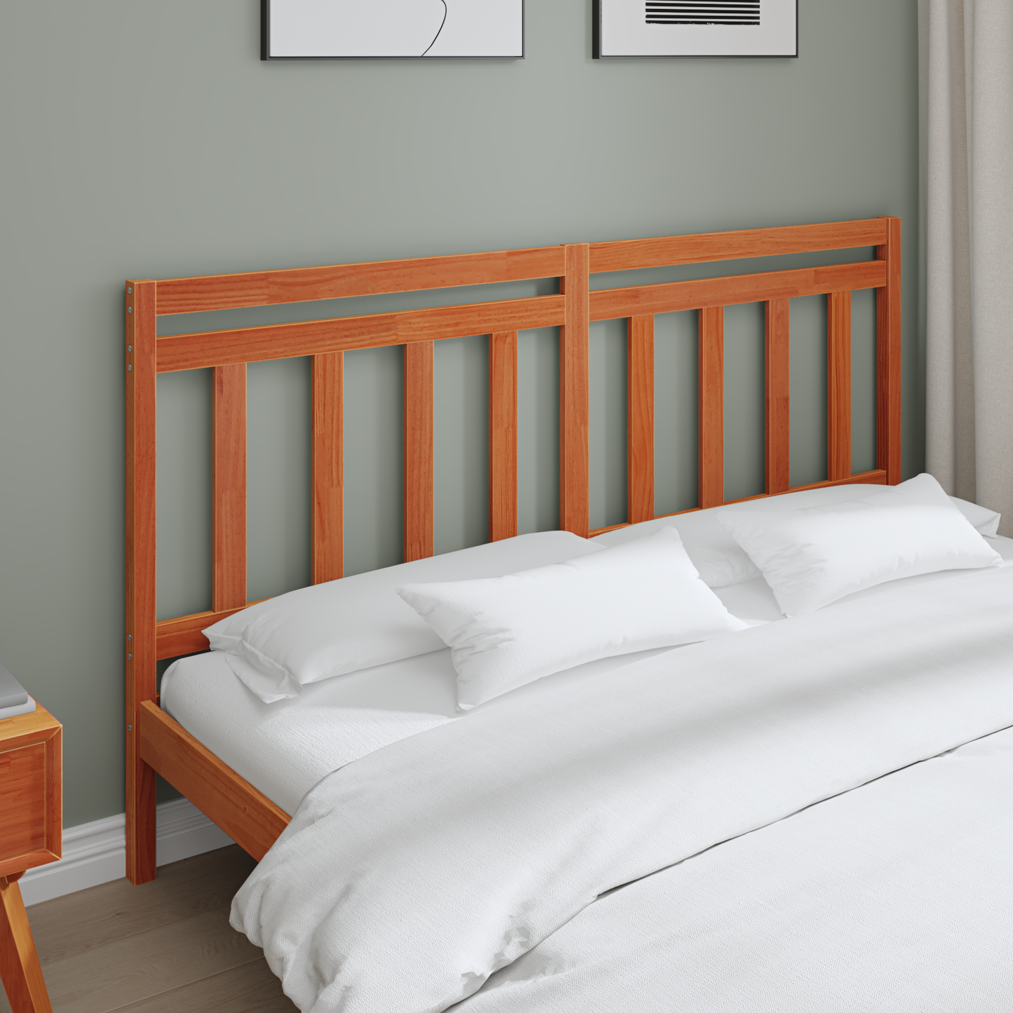 Headboard with Headboard Wax Brown 185.5 x 100 cm