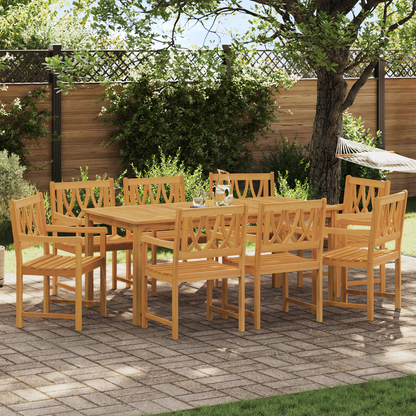 Garden Chairs 8 pcs Natural Solid Acacia Wood